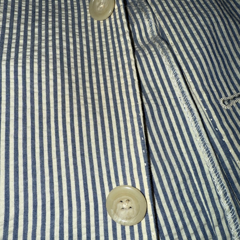 Polo Ralph Lauren Blazer Jacket Mens 42L White Blue Striped Seersucker Italy EUC - Picture 16 of 16